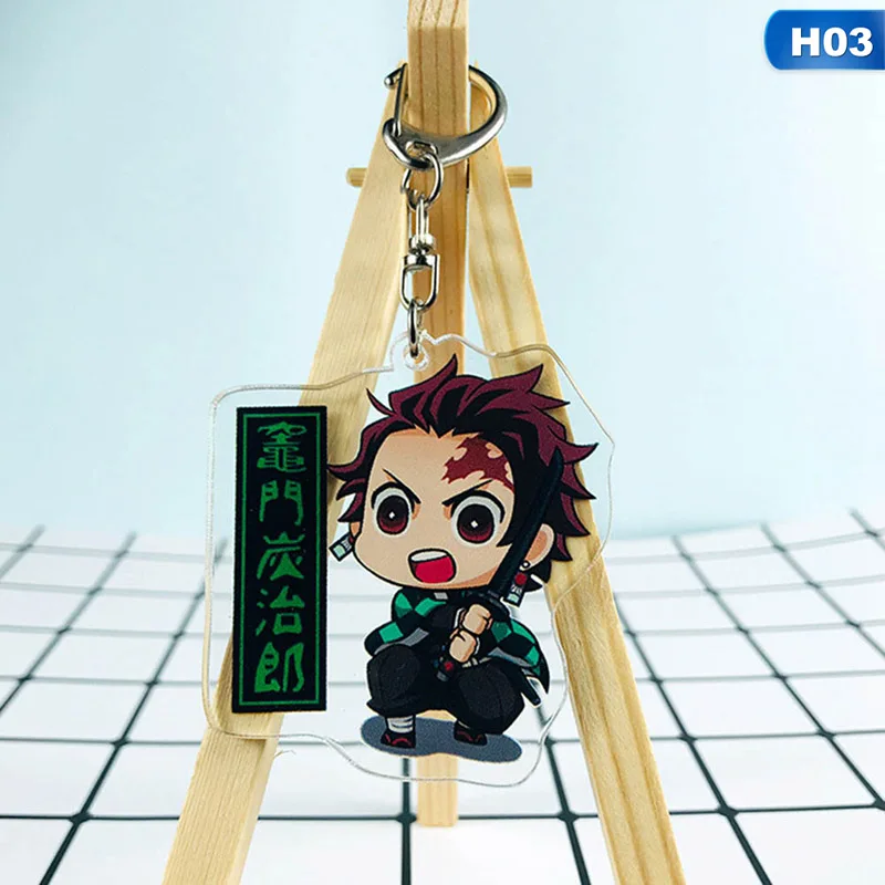 Аниме брелок для ключей Demon Slayer Kimetsu No Yaiba акриловый ремешки гонки|Брелоки| |