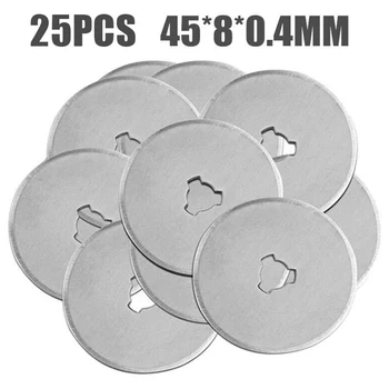 

25pc 45mm Rotary Cutter Blade Cutting Quilting Fabric Paper Leather Craft Hand Held Scrapbooking Replacement Refill Blades