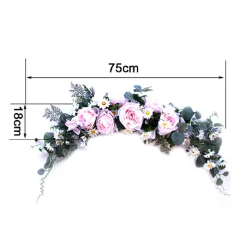 

Artificial Floral Swag Door Green Leaves Rose Wedding Arch Flowers Rusti Peony Table Centerpieces Home Decoration