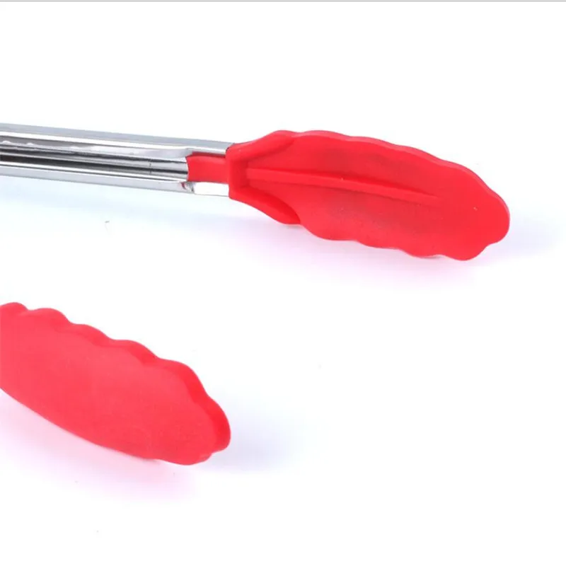 Silicone Food Tong Stainless Steel Kitchen Tongs Silicone Non-Slip Cooking Clip Clamp BBQ Salad Tools Grill Kitchen Accessories food tongs