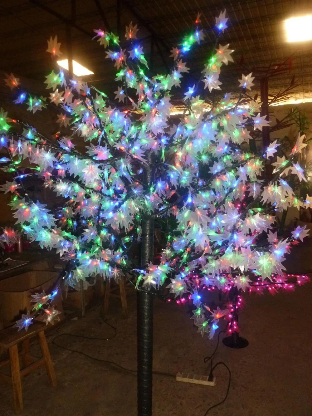 1,5 м 5 футов 648 светодиодный светильник искусственный клен светодиодный светильник для рождественской елки 110/В переменного тока RGB цвет непромокаемый Сказочный садовый декор