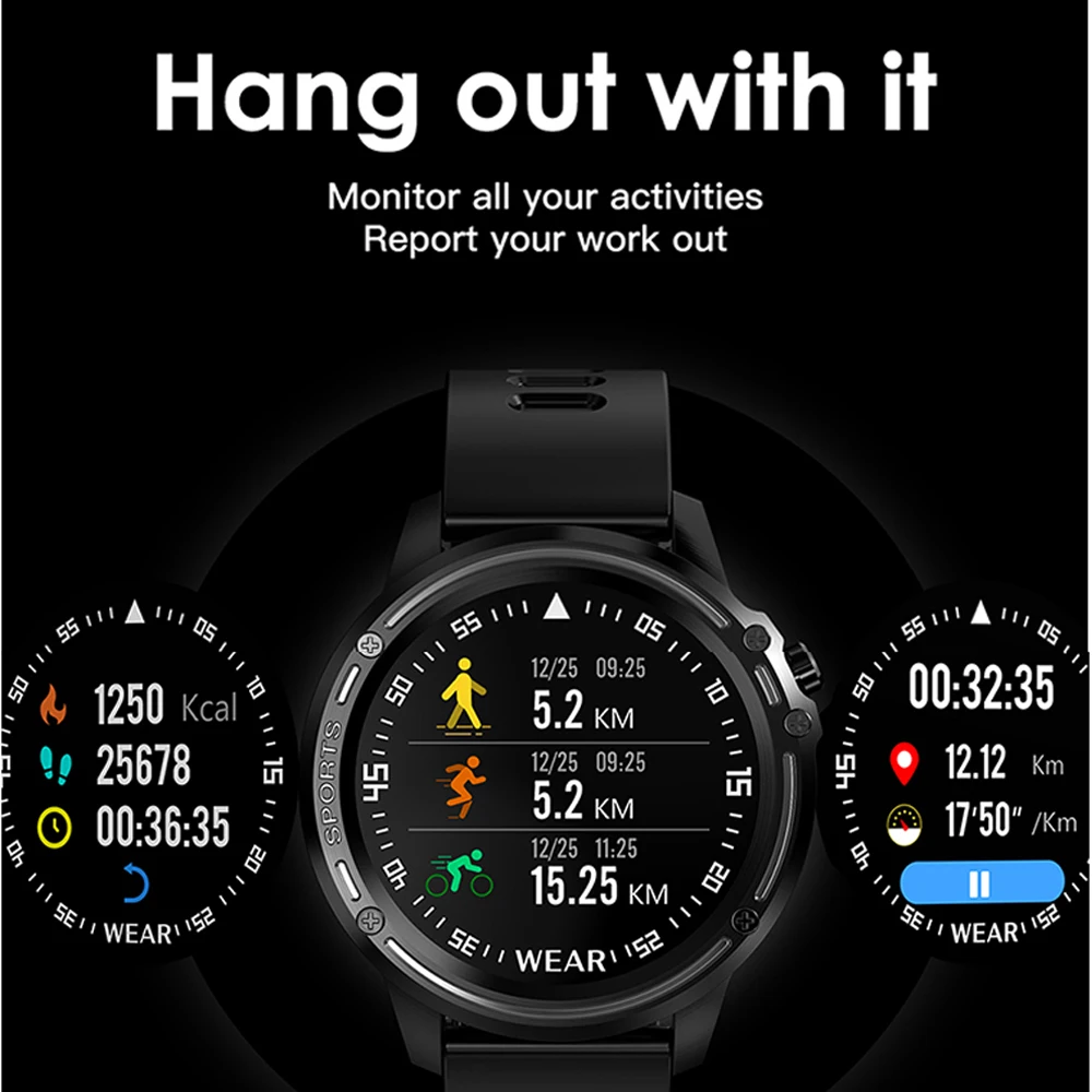 IP68 Waterproof Smart Watch Men High Quality L8 SmartWatch With ECG PPG Blood Pressure Heart Rate Sports Fitness Watches