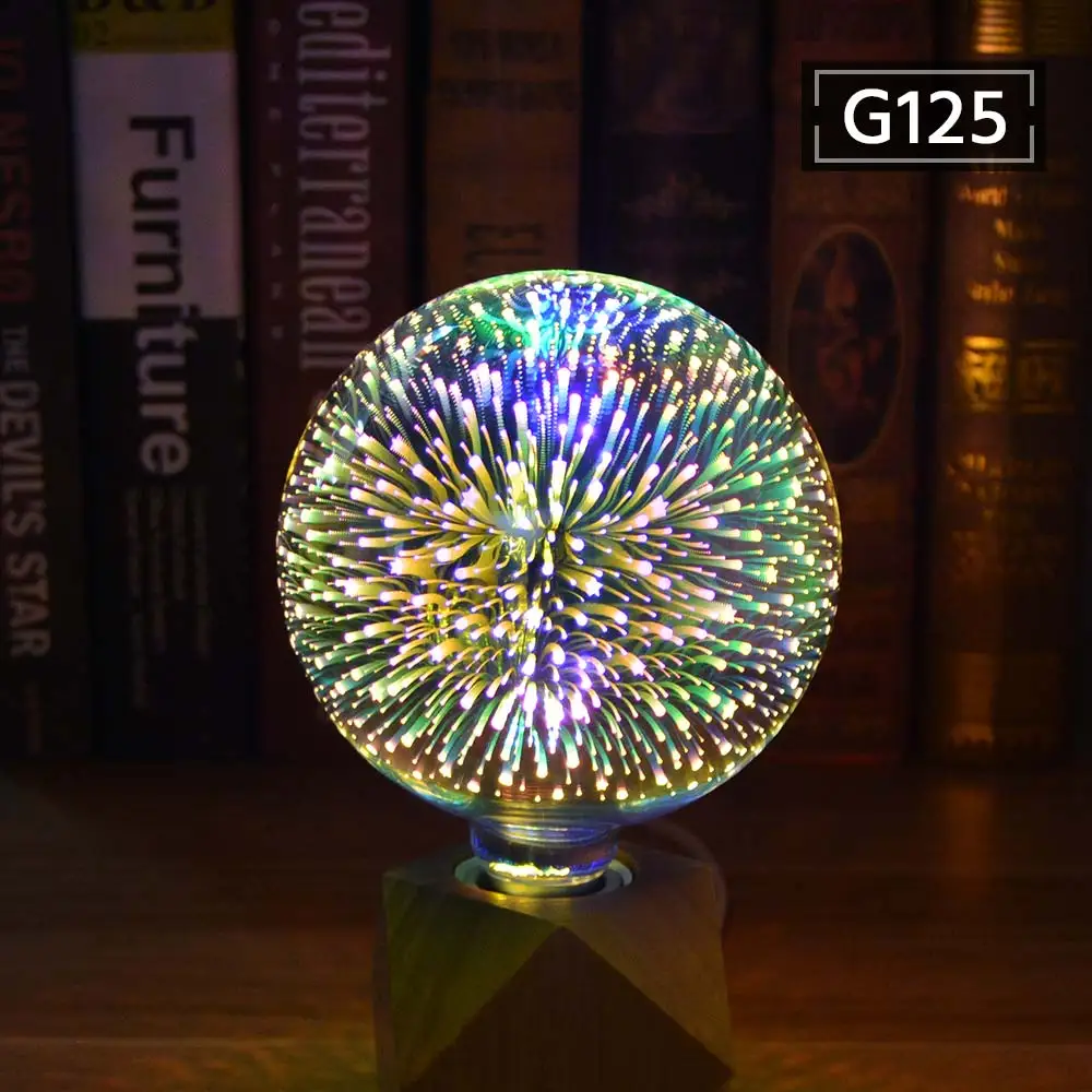 G125 White E27 RGB неон свет AC 110 V-220 V стеклянный светодиодный светильник лампы 3D эффект фейерверка неоновая вывеска для организаций и магазинов для свадьбы Праздничное оформление дома освещения - Испускаемый цвет: G125 White