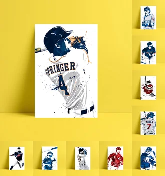 

HD Print Baseball Sports Players Oil Painting on Canvas Jeff Bagwell Javier Baez Wall Decor Home Decor for Room Decoration