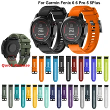 26 мм спортивный силиконовый ремешок для часов Ремешок для Garmin Fenix 6X6 6S Pro 5X5 5S Plus 3 HR 20 22 мм легко подходит быстросъемный wirstband