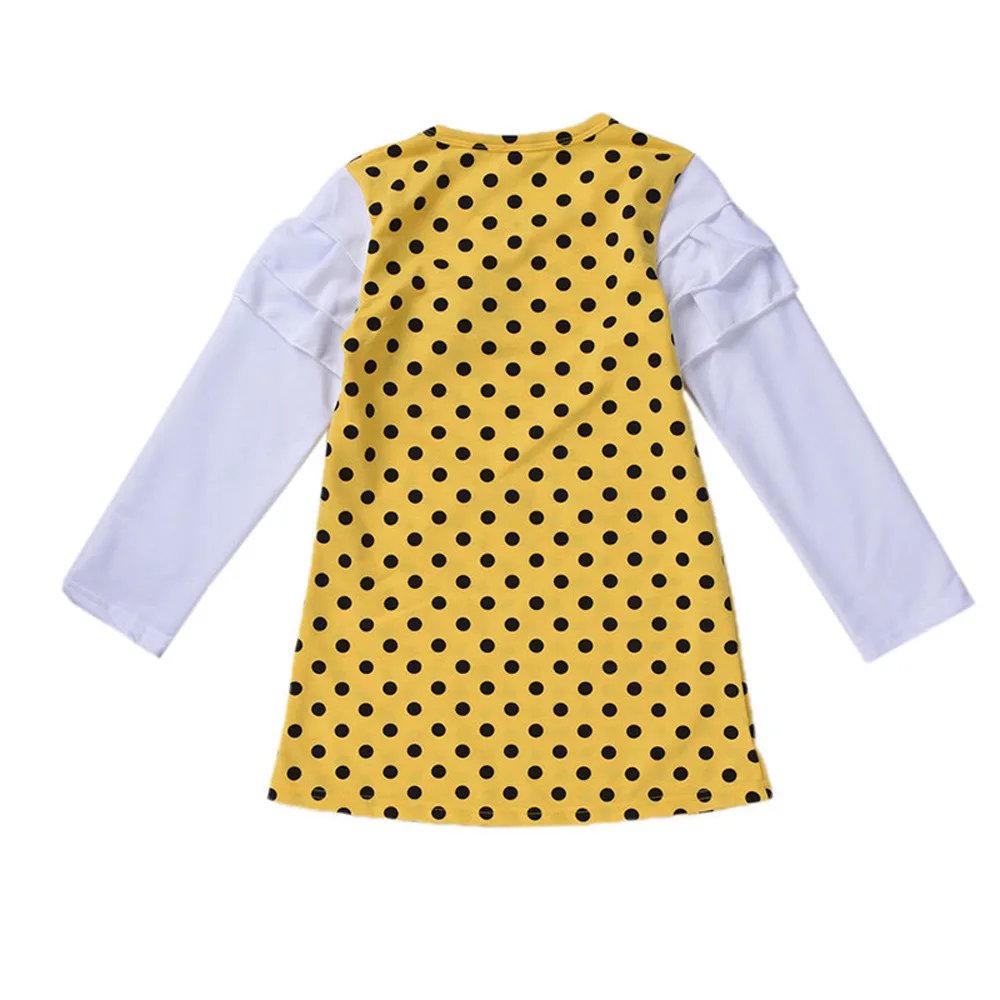 Fashion hot autumn and winter dress girl wave point princess dress baby girl polka dot bow princess dress платье для девочки 40