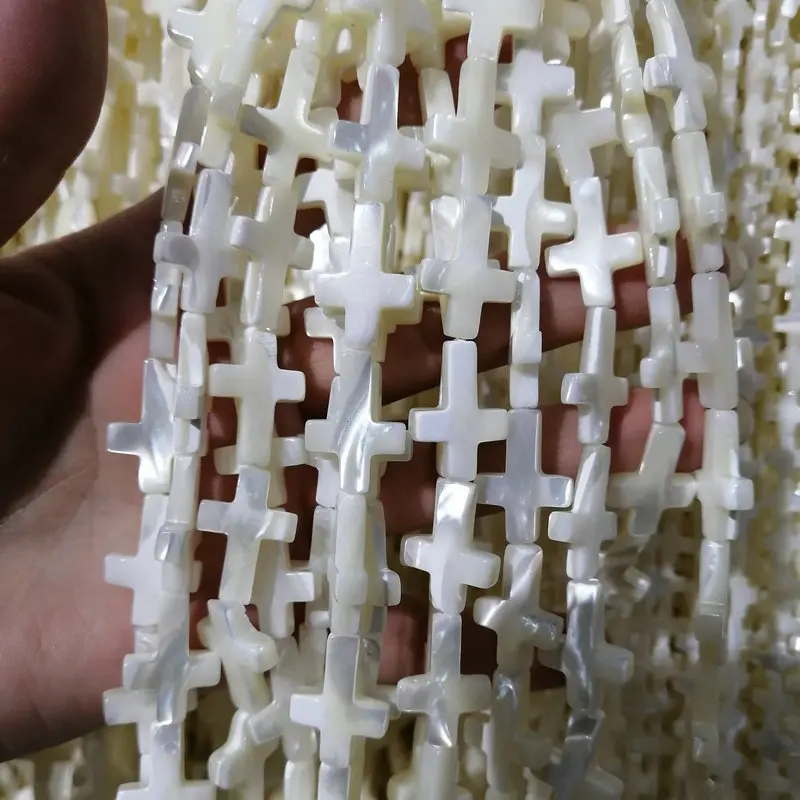 

White Colors Nature Mother Of Pearl Shell Beads Cross Shapes Shell Beads For Bracelets Making Charms Jewelry Accessories 10x14mm