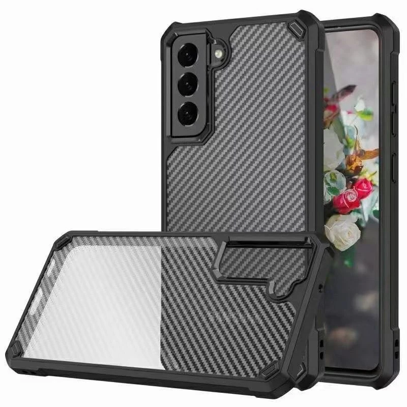 Fibra De Carbono Hybird Armadura Prova De Choque Caso Para Samsung 