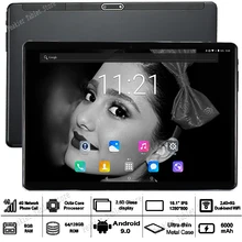 Распродажа 10 дюймов Android 9,0 ram 8G rom 128G планшет 2.5D стекло Восьмиядерный 3G 4G LTE две sim-карты WiFI A-GPS ips планшеты 10 10,1