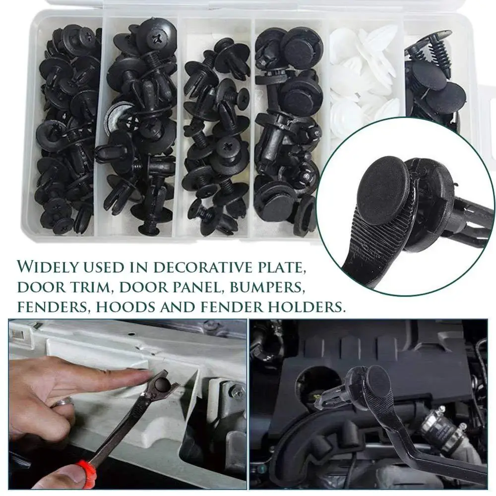 100PC-6-Kinds-Mixed-Sealing-Strip-Fixed-Trim-Clip-Car-Push-Pin-Rivet-Fender-Liner-Bumper (2)