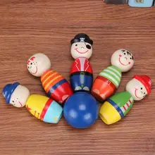 Деревянная Детская домашняя игрушка Мультфильм пират Боулинг развивающий мяч игра детский сад 3-7 лет