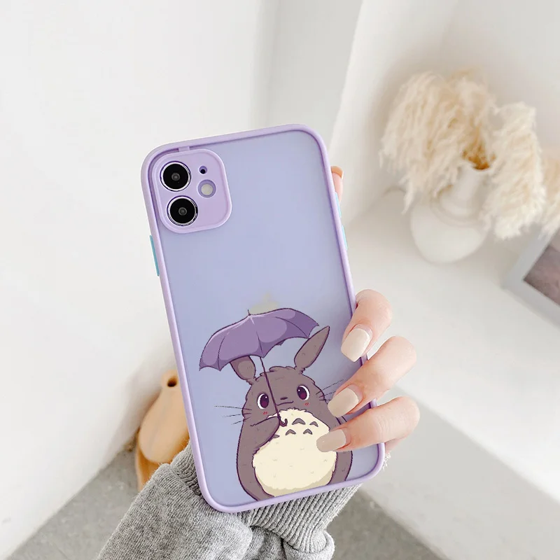Милый мультяшный счастливый Тоторо чехол для телефона iPhone 11 12 Pro Max Mini XR X XS MAX 7 SE 2020