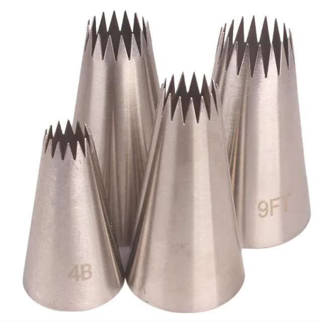 4 db Torta Díszítő Tippek Az Orosz Nyitott Csillag Csövek Fúvókák Cupcake Sütik Jegesedés Csővezeték Tészta #4B #9Ft - Image 3
