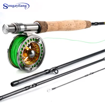

Sougayolang 2.7m Fly Rod and Fly Fhishing Reel Combo Carbon Freshwater Fishing line 5/6 Full Metal Fishing Reel Set Fishing Tack