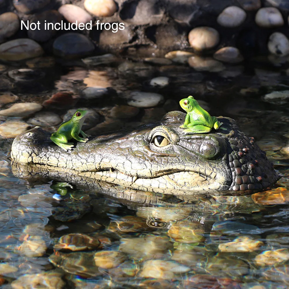 

Predator Crocodile Head Pool Pond Goose Art Decoration Duck Control Garden Water Decoy Floating Realistic Lake Heron