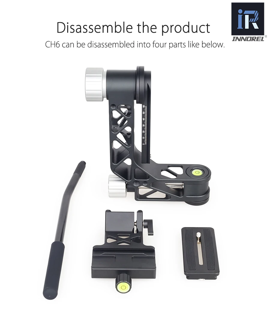 INNOREL CH6 Gimbal панорамная головка штатива с Quich Release Plate для телескопа вращение на 360 ° Высокая точность CNC, максимальная нагрузка 25 кг