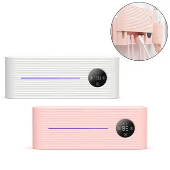 

UV Light Toothbrush Toothpaste Dispenser Sterilizer Wall Mounted Holder Rack Help To Sterilize Toothbrush And Remove Bacteria