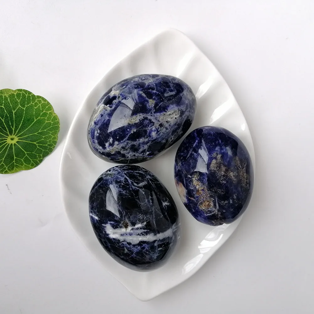 Высокое качество Sodalite Пальмовая форма камня ручной работы для подарка и домашнего декора ZT