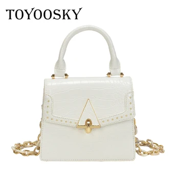 

TOYOOSKY Luxury Brand Female Tote bag 2020 Fashion New Quality Leather Women's Designer Handbag Rivet Chain Shoulder Bag