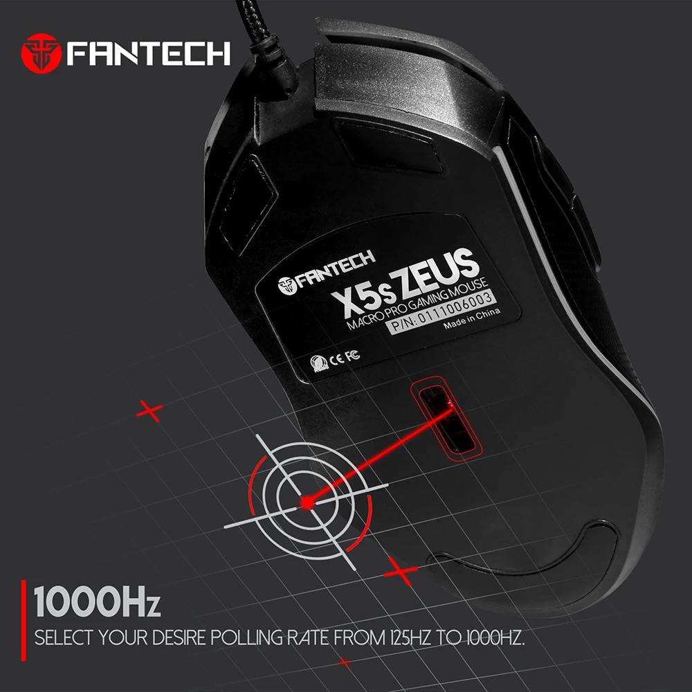  Fantech X5s Wired Gaming Mouse 4800DPI USB Optical Computer Mouse Ergonomic 6D LED Gaming Mouse For