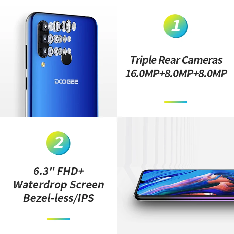 DOOGEE N20 6 3 ''FHD + мобильный телефон 4 Гб 64 Helio P23 ядро окта MT6763T Восьмиядерный 4350 мАч