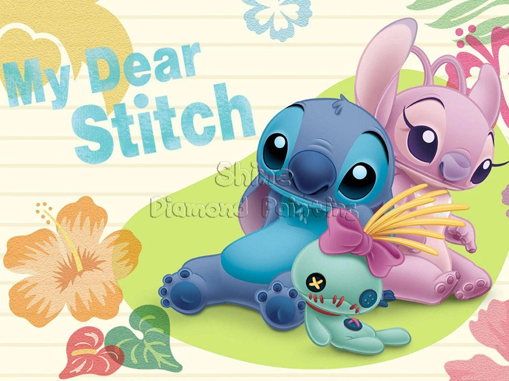 5D Diamond Painting Disney New Arrivals Cartoon Lilo Stitch and Angel Set  Alien Dog Hobby Art DIY Full Drill Mosaic Home Decor