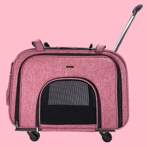 Корзина для ребенка ничья-барная коробка для собак прогулочная коляска для домашних животных Путешествия собака рюкзак для прогулок хозяйственная тележка 58x38x32 см питомник Parm - Цвет: Розовый