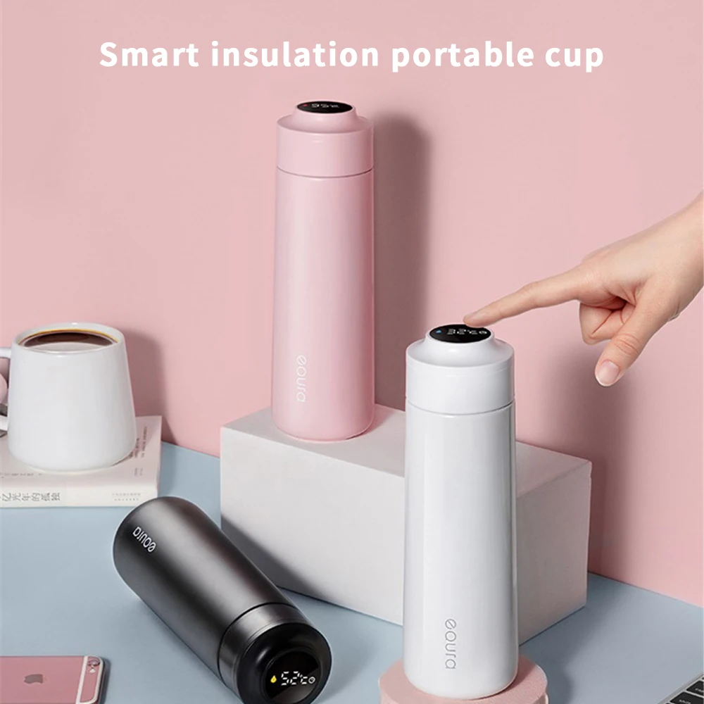 One carat smart vacuum flask 316 liner rechargeable stainless steel water cup  vacuum flask smart timing charging travel cup