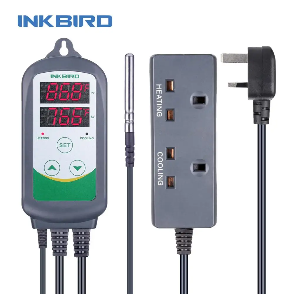 

Inkbird UK Plug Digital Thermostat Temperature Controller ITC-308S Heating Cooling Control Instruments for Incubator Brewing