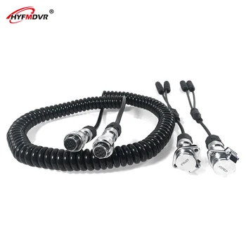 

HYFMDVR Audio and video synchronous transfer line 5M spring line 2 male heads turn 2 female heads