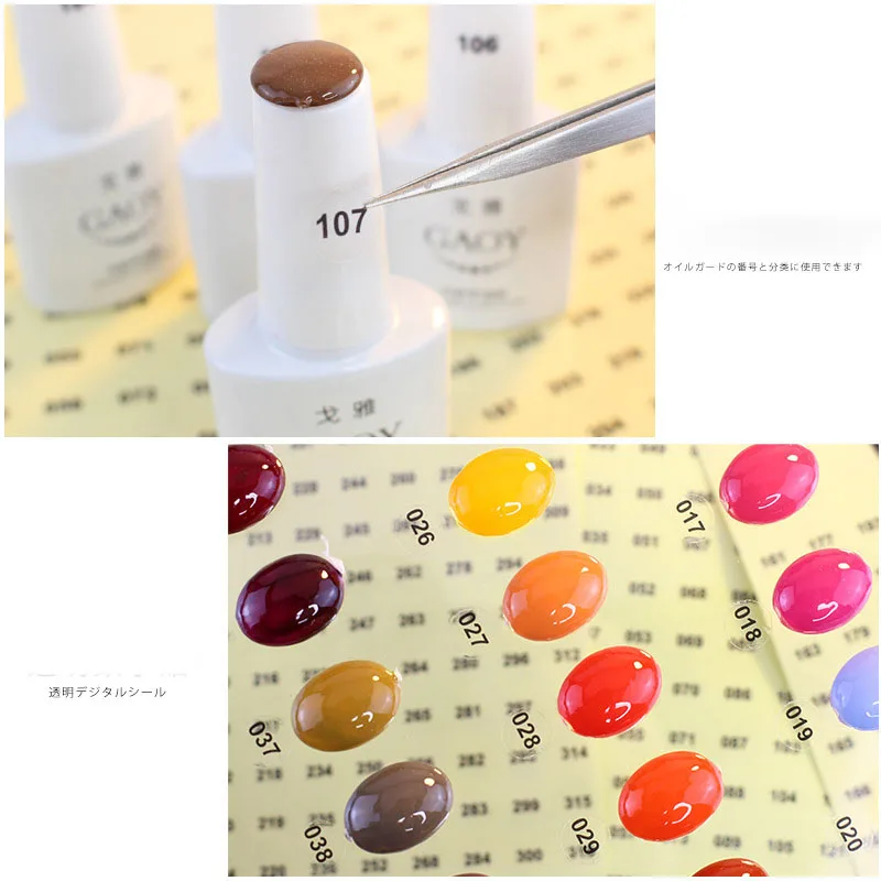 Nail Stickers Nail Art Tools Number Sheet Stickers Clear Number Sticker Label For Nail Polish Color Gel Varnish Marking