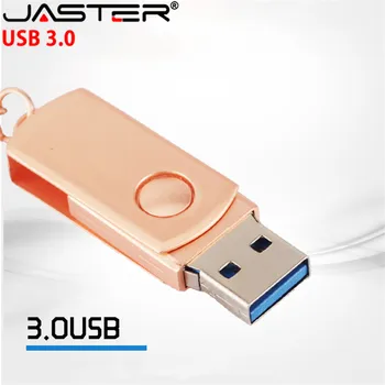 

JASTER USB 3.0 metal keychain USB Flash Drive Swivel Pen Drive pendrive 4GB 8GB 16GB 32GB 64GB u disk memory stick