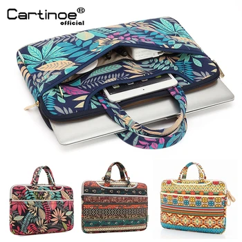 

Vintage 14 inch Laptop Bag For MacBook Pro 15 Flower Print 13.3 inch Laptop Messenger 15.6 For MacBook Air 13,15.4 Notebook Bag
