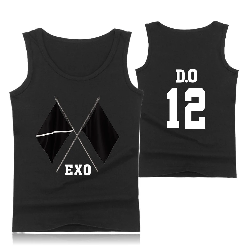 EXO логотип крутой Kpop Harajuku мода харадзюку печатных топы новая уличная монолитная Мода Лето Прохладный wo мужские/мужские топы - Цвет: BX01