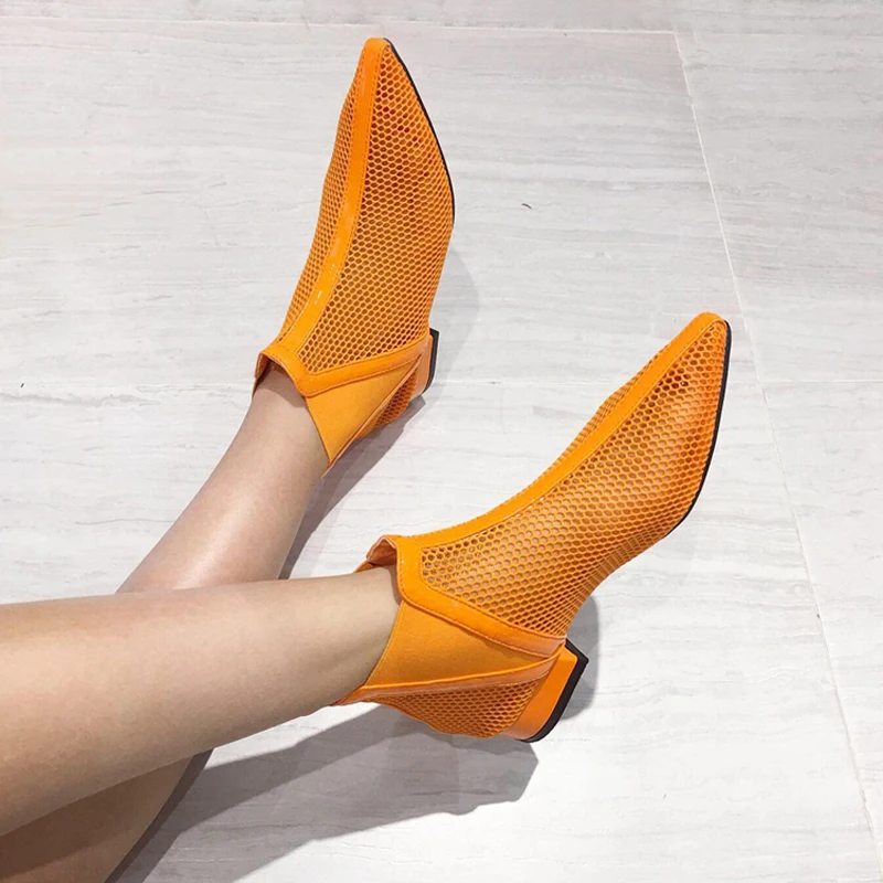 orange heel boots