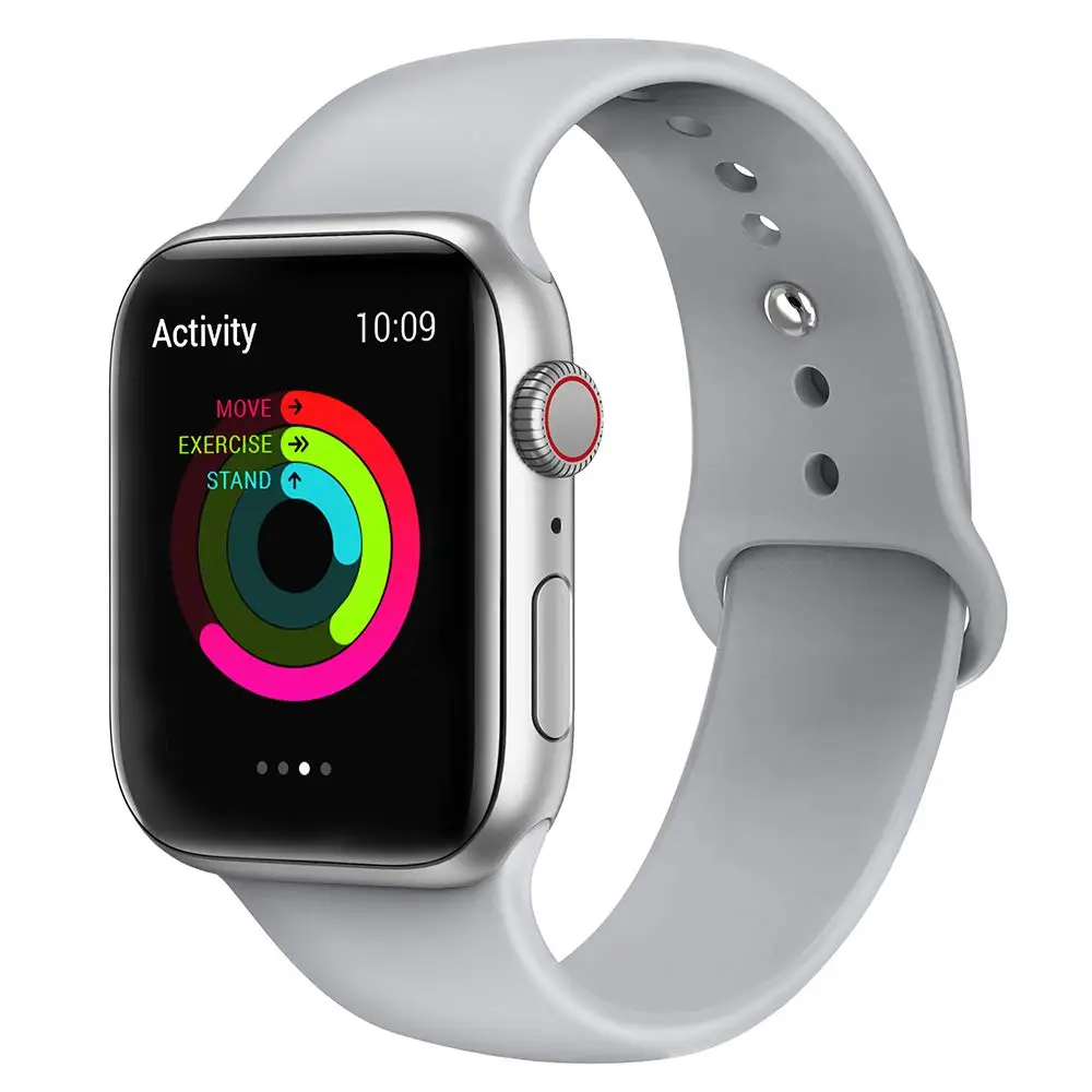 Gray Силиконовый ремешок для Apple Watch, ремешок 40 мм, 44 мм, серия 5, 4, резиновый спортивный браслет, ремешок для Apple watch 38 мм, 42 мм, серия 3, 2, 1 - Цвет ремешка: Gray