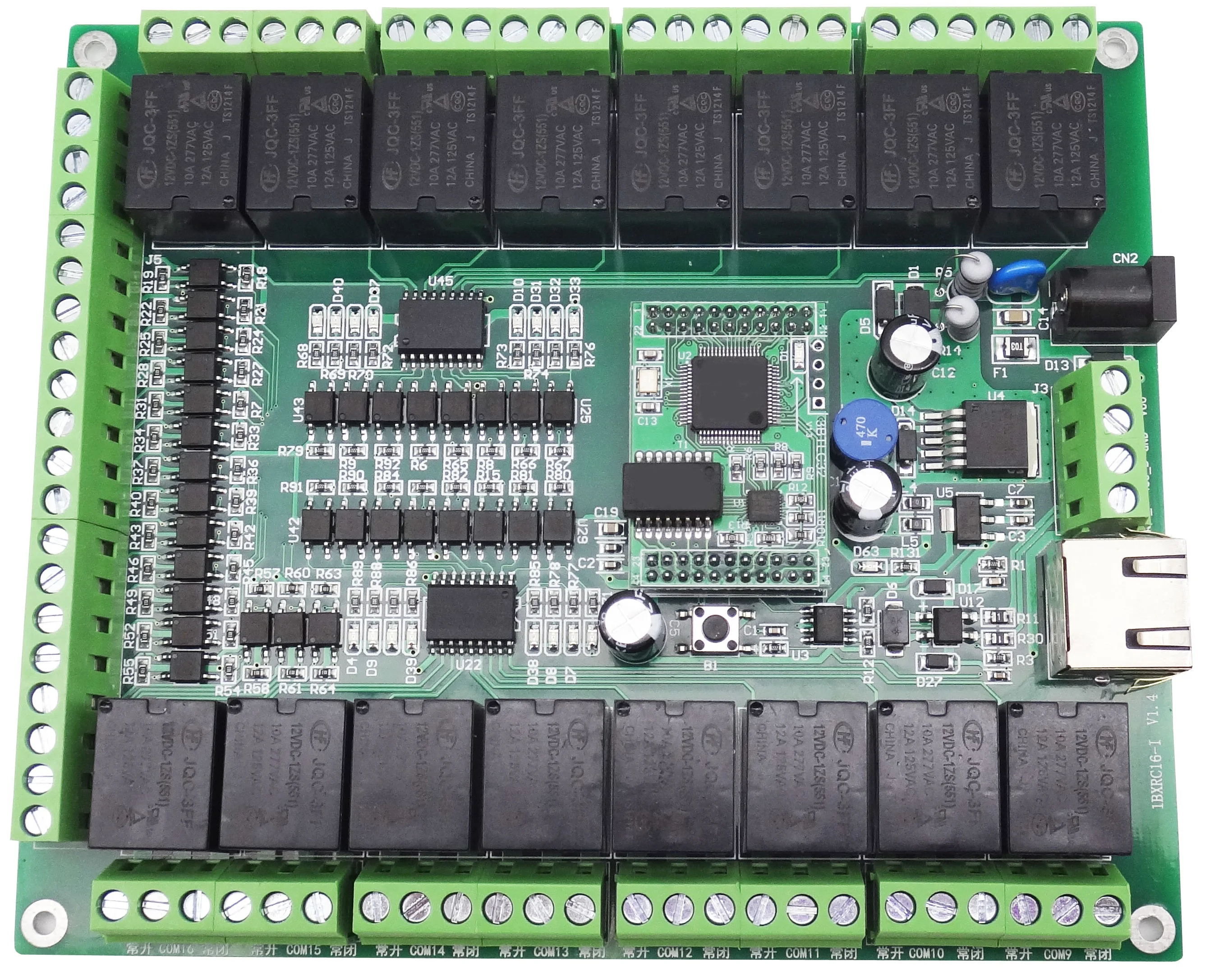 16-way интернет панель управления реле/RS485/Modbus TCP/RTU с вышивкой закрытых стежков/промышленная/Программируемый