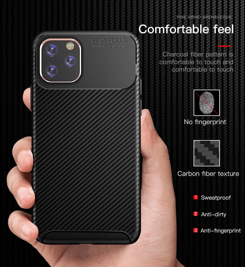 !ACCEZZ For iPhone 11 Pro Max Case 2019 New Soft TPU Business Protection Back Cases Cover Cell Phone Skid Shell Anti-fall Coque Capa (5)