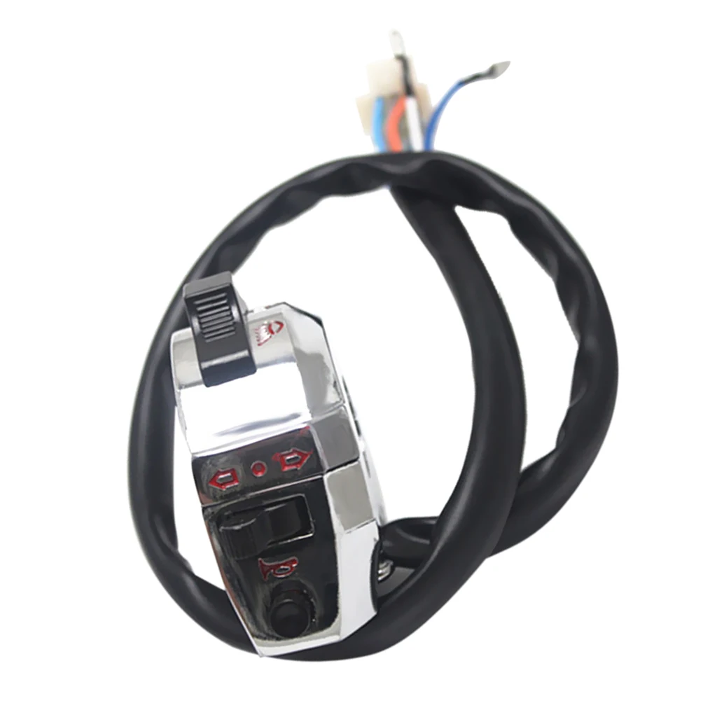 22mm Motorcycle Handlebar Switch Control High/Low Beam Turn Signal Horn Left