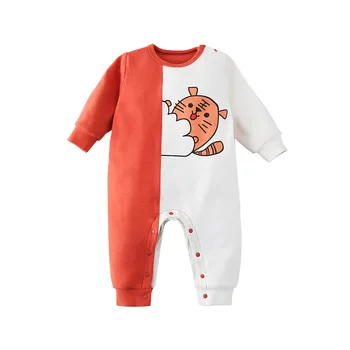 

2020 Spring Baby Romper Cartoon Round Collar Long-sleeved Newborn Clothes
