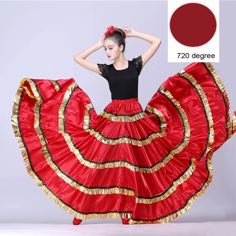 Style2 720 Размера плюс леди испанский фламенко юбочные танцевальные костюмы одежда для женщин Красный Черный испанская коррида фестиваль танец живота одежда - Цвет: Style2 720