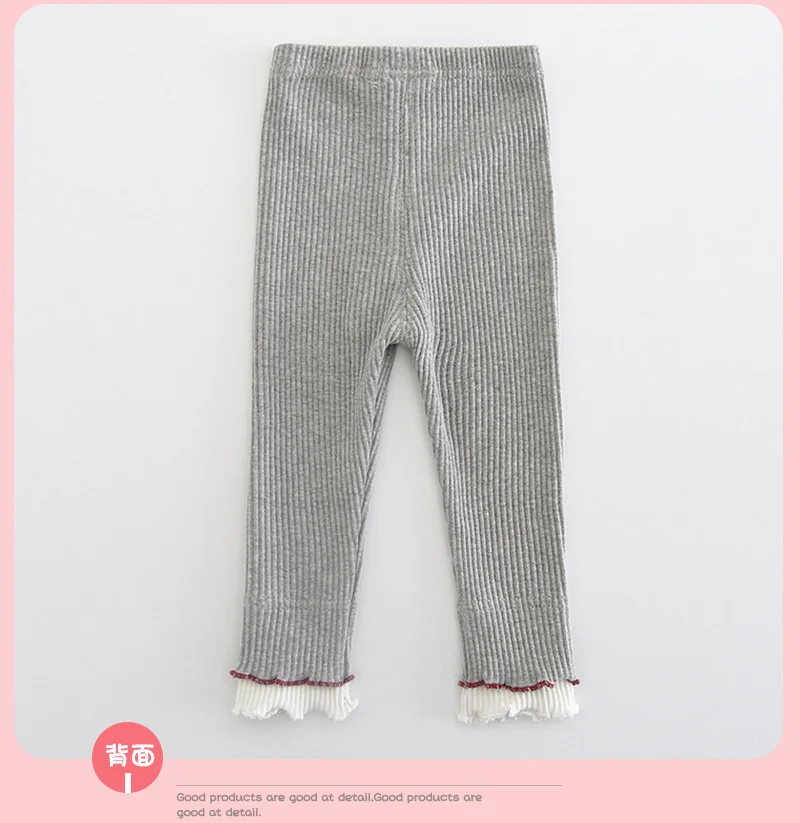 Idea Childrenswear Spring New Style GIRL'S Leggings Baby Thread Solid Color Pants Korean-style 9010