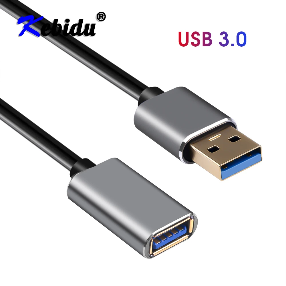 Kebidu Супер скорость USB Кабель USB 3,0 мужчин и женщин синхронизации данных 1 м USB расширитель Расширение Кабель компьютерный кабель USB удлинитель