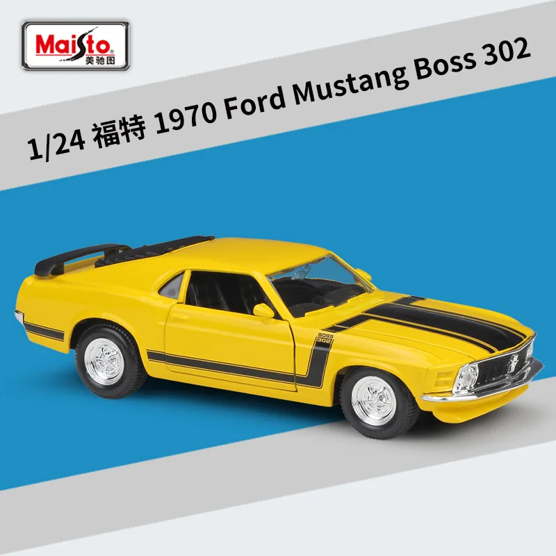 Maisto 1:24 1970 Ford Mustang BOSS 302 Roadster имитация сплава Модель автомобиля коллекция