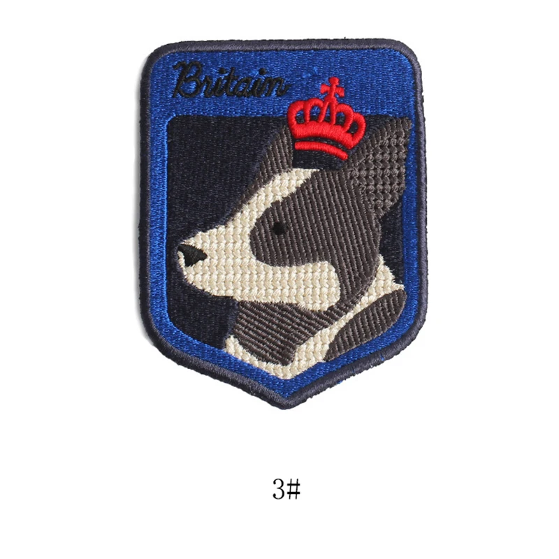 1 шт. Британский Королевский корги значок с собакой вышитые нашивки для одежды на одежду гладить на патч аппликация милые наклейки для одежды - Цвет: 3