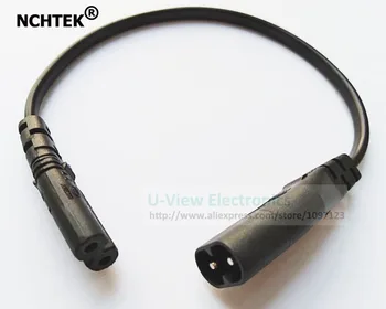 

NCHTEK Short Power Cable, IEC 320 C7 to IEC 320 C8, C7 to C8 Extension Cord About 30CM/Free DHL Shipping/100PCS