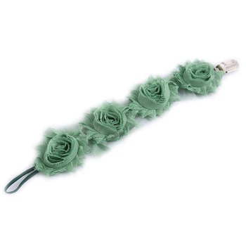 

Toddler Baby Infant Shabby Rose Flower Pacifier Clip Teething Soother Holder 23GD