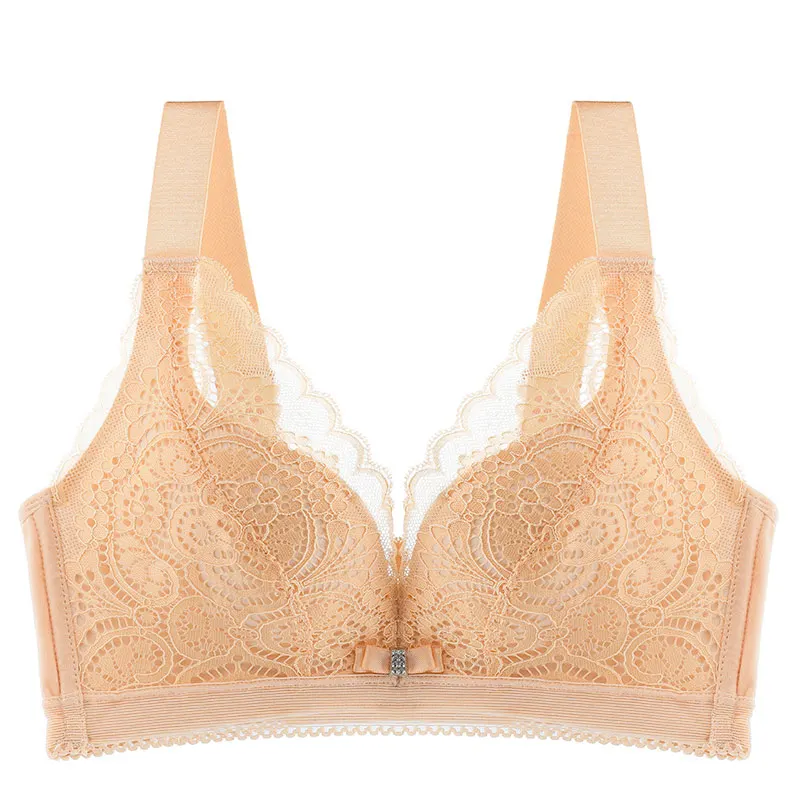 nude bra Бюстгальтеры meizimei для женщин, сексуальное женское белье, кружевной бюстгальтер без косточек, пуш-ап, бюстгальтер для девочек, ABC cup 34, 36, 38, 40, нижнее белье размера плюс, нижнее белье - Цвет: nude bra