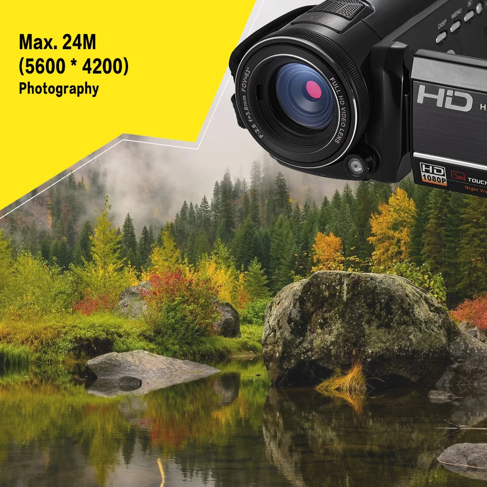 Andoer HDV-D395 " Цифровая камера 1080P 30fps 24 м 18X зум беспроводная видеокамера анти-встряхивание DV видеокамера с ИК инфракрасным ночным видением