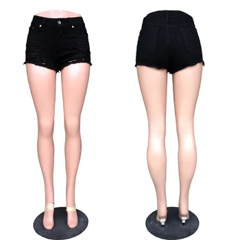 

2020 new summer denim shorts ripped tight skinny solid color fashion sexy straight streetwear women's clothing